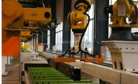 Magnetic End Effector on Pick and Place Robot Handling Steel Tubes