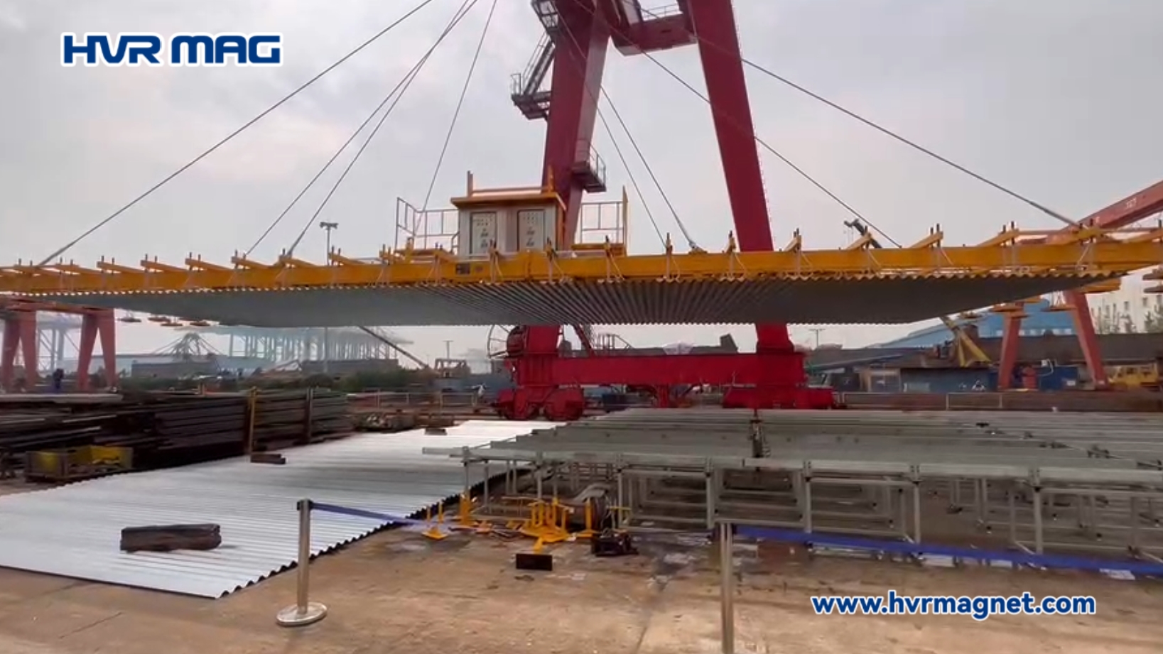 Battery Powered Lifting Magnet for Corrugated Plate Handling at Port