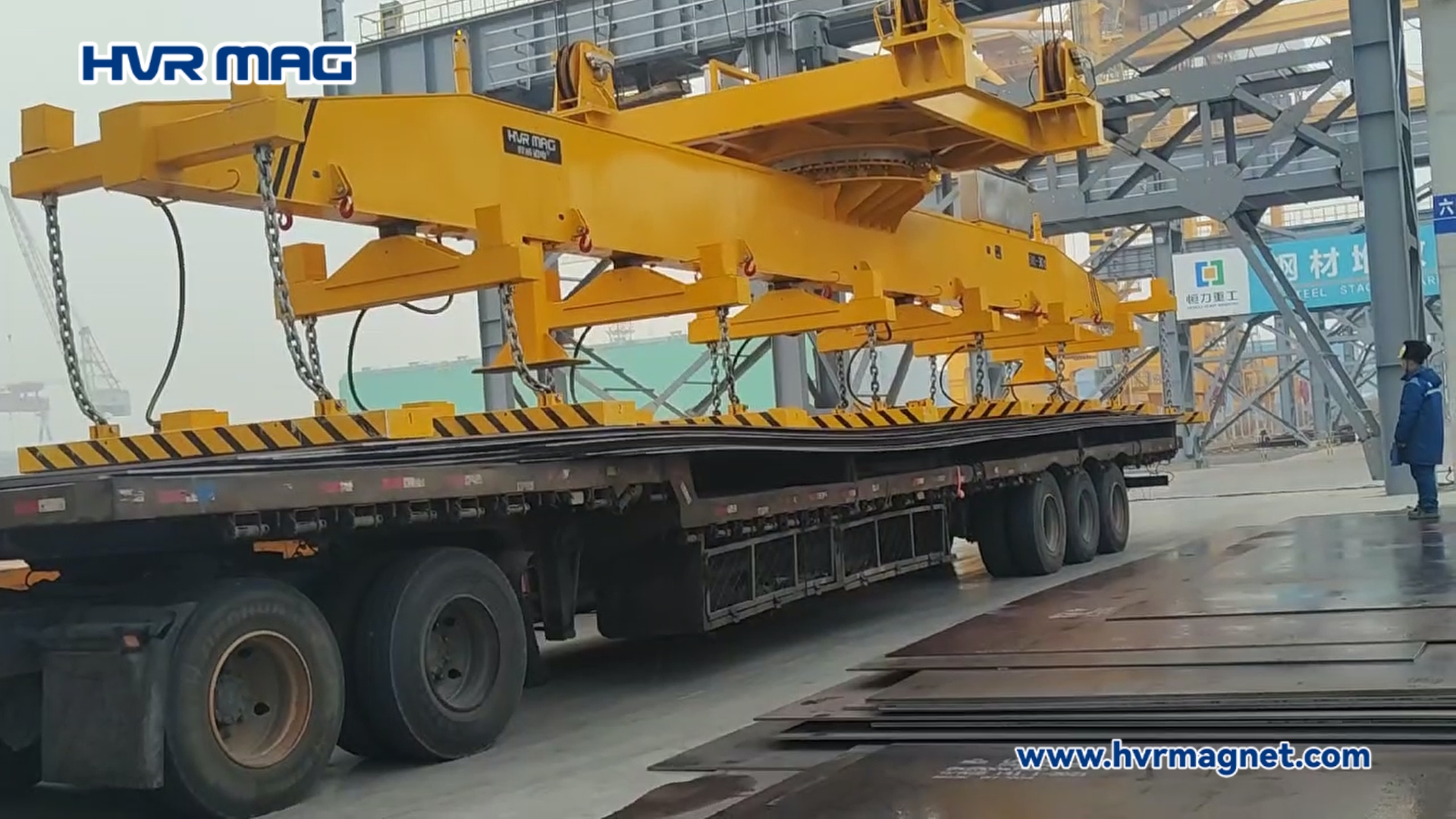 Lifting Magnet for Multiple Steel Plate Loading & Unloading in Shipbuilding